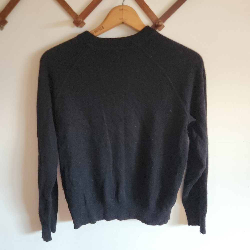 Everlane 100% Cashmere Black Crewneck Sweater Small - Picture 6 of 7